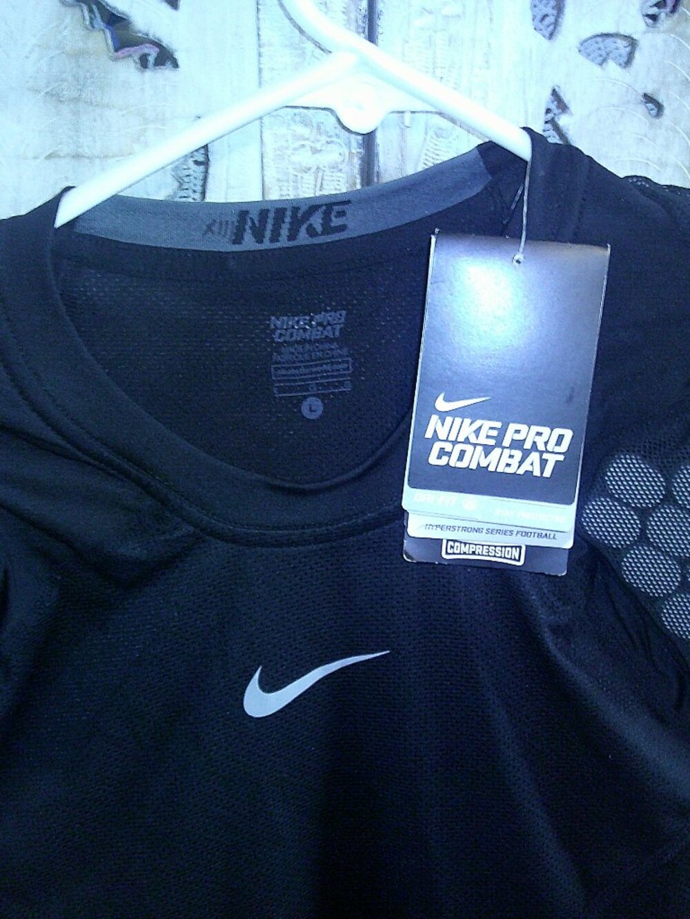 Nike Dri Fit Pro Combat HYPERSTRONG Shirt 4 Pad - Padded Black Men Sz L